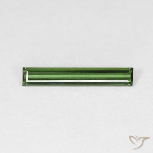 0.57ct Naturale Verde scuro Tormalina, Taglio a baguette, VVS