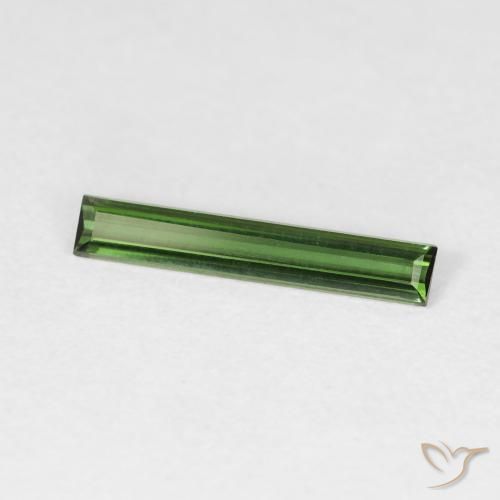 Tormalina Verde scuro naturale da 0.57 ct, Taglio a baguette, VVS