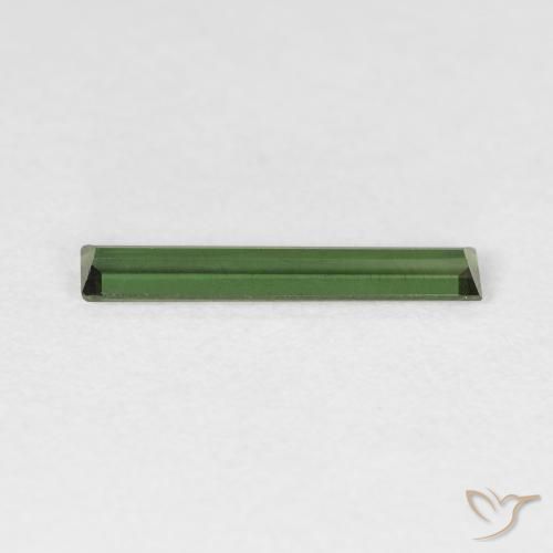 Tormalina Verde scuro naturale da 0.57 ct, Taglio a baguette, VVS