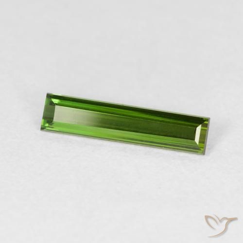 Tormalina Verde terroso naturale da 0.70 ct, Taglio a baguette, VVS