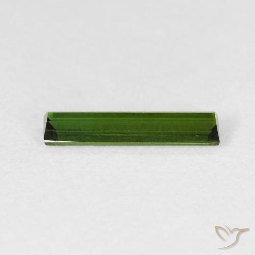 Tormalina Verde terroso naturale da 0.70 ct, Taglio a baguette, VVS