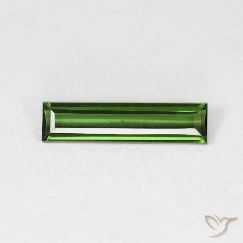 0.51ct Naturale Verde terroso Tormalina, Taglio a baguette, VVS