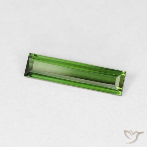 Tormalina Verde terroso naturale da 0.51 ct, Taglio a baguette, VVS