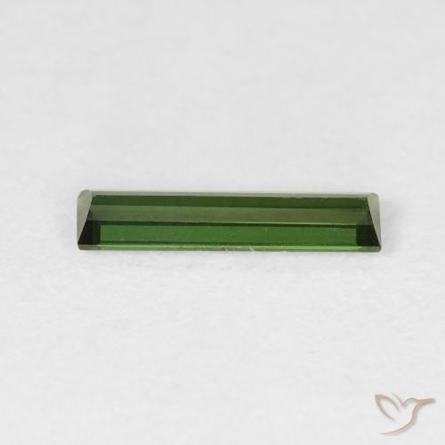 Tormalina Verde terroso naturale da 0.51 ct, Taglio a baguette, VVS