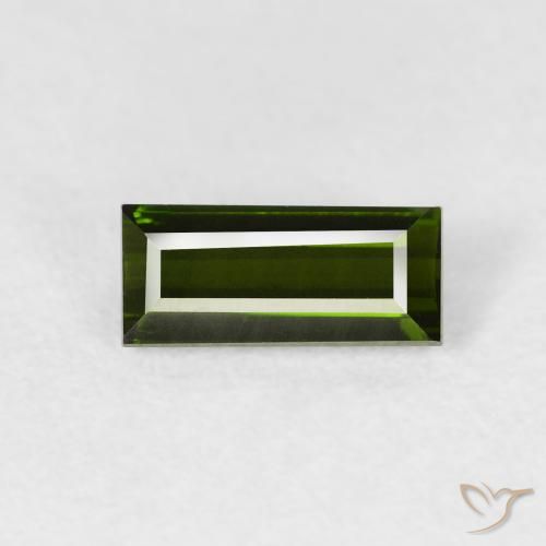 0.77ct Naturale Verde scuro Tormalina, Taglio a baguette, VVS