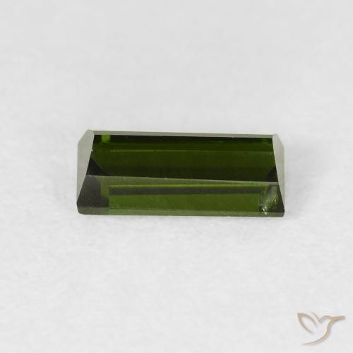 Tormalina Verde scuro naturale da 0.77 ct, Taglio a baguette, VVS