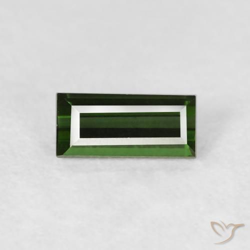 0.48ct Naturale Verde scuro Tormalina, Taglio a baguette, VVS