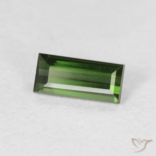 Tormalina Verde scuro naturale da 0.48 ct, Taglio a baguette, VVS