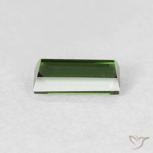 Tormalina Verde scuro naturale da 0.48 ct, Taglio a baguette, VVS