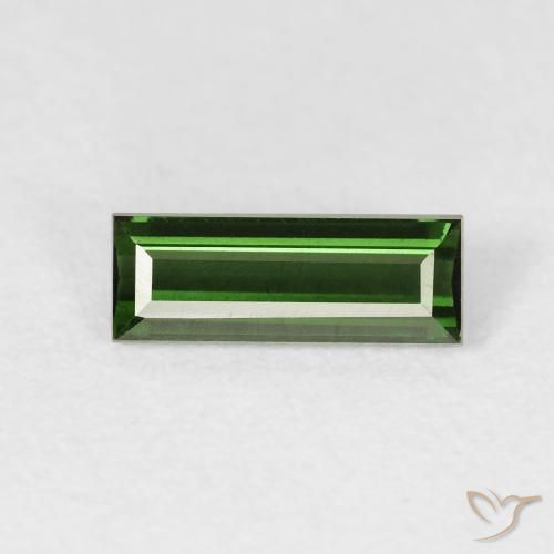 0.85ct Naturale Verde scuro Tormalina, Taglio a baguette, VVS