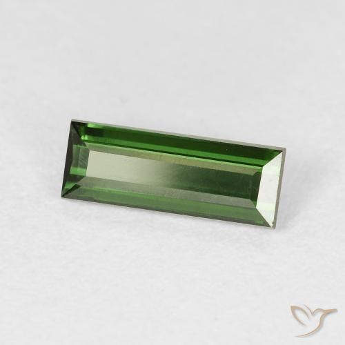 Tormalina Verde scuro naturale da 0.85 ct, Taglio a baguette, VVS