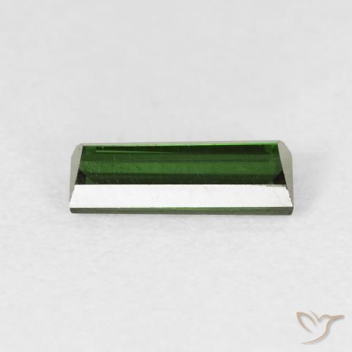 Tormalina Verde scuro naturale da 0.85 ct, Taglio a baguette, VVS