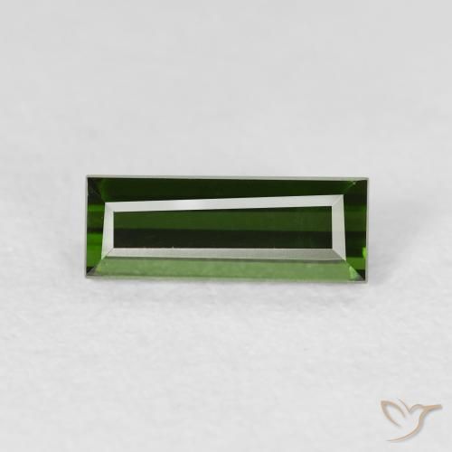 0.95ct Naturale Verde foresta Tormalina, Taglio a baguette, VVS