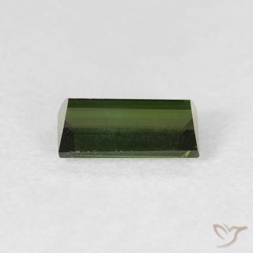 Tormalina Verde caldo naturale da 0.95 ct, Taglio a baguette, VVS