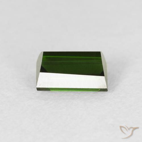 Tormalina Verde scuro naturale da 0.90 ct, Taglio a baguette, VVS