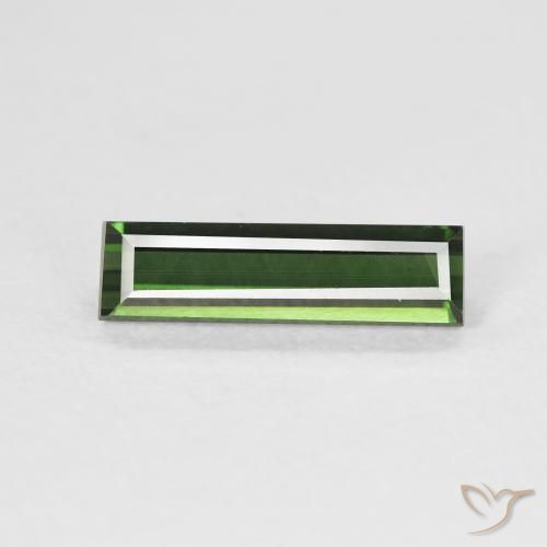 1.11ct Naturale Verde scuro Tormalina, Taglio a baguette, VVS