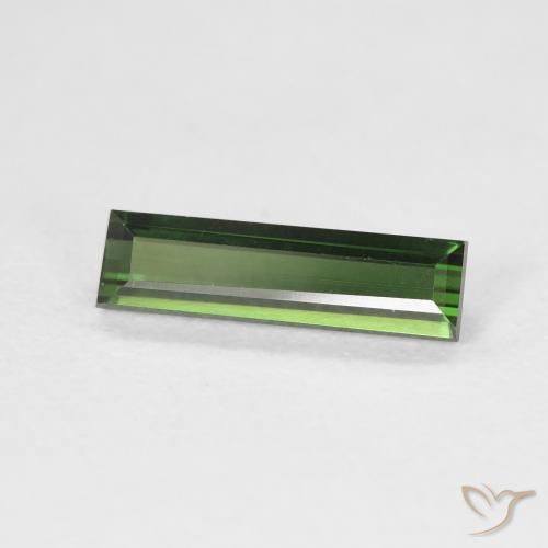 Tormalina Verde scuro naturale da 1.11 ct, Taglio a baguette, VVS