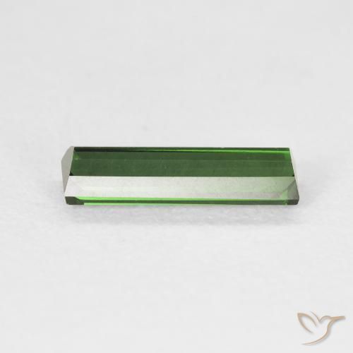 Tormalina Verde scuro naturale da 1.11 ct, Taglio a baguette, VVS