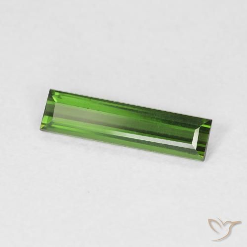 Tormalina Verde scuro naturale da 0.61 ct, Taglio a baguette, VVS