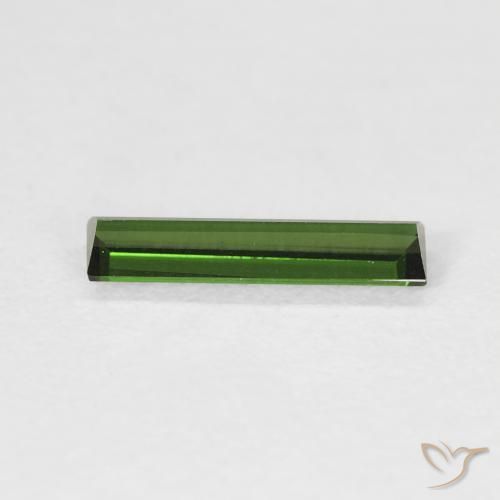 Tormalina Verde scuro naturale da 0.61 ct, Taglio a baguette, VVS