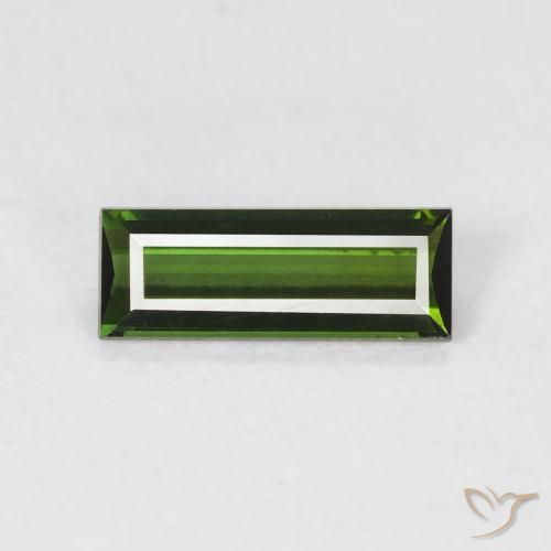 0.59ct Naturale Verde foresta Tormalina, Taglio a baguette, VVS