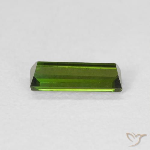 Tormalina Verde scuro naturale da 0.66 ct, Taglio a baguette, VVS