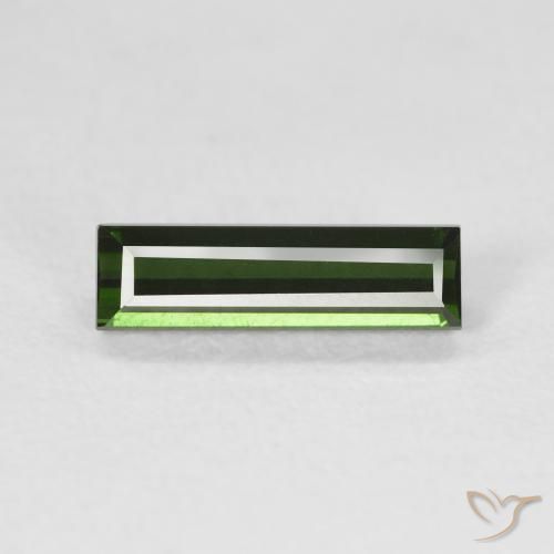 1.20ct Naturale Verde scuro Tormalina, Taglio a baguette, VVS