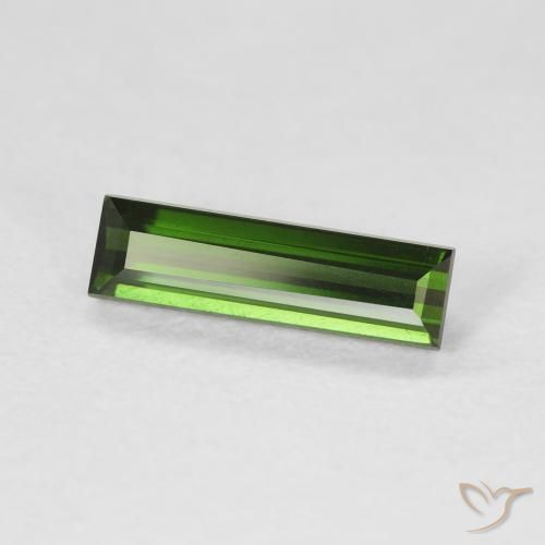 Tormalina Verde scuro naturale da 1.20 ct, Taglio a baguette, VVS