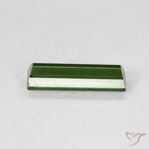 Tormalina Verde scuro naturale da 1.20 ct, Taglio a baguette, VVS