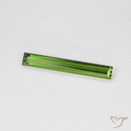 Tormalina Verde scuro naturale da 0.47 ct, Taglio a baguette, VVS