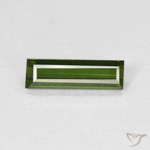 0.67ct Naturale Verde giallastro Tormalina, Taglio a baguette, VVS