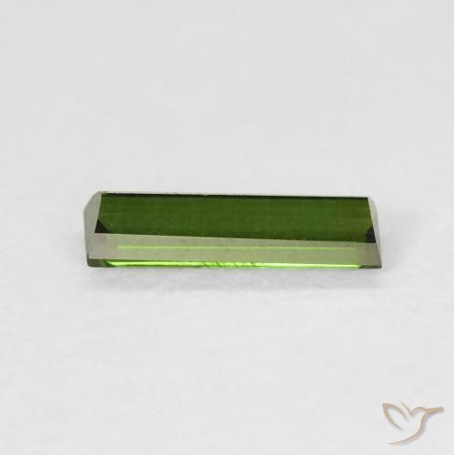 Tormalina Verde giallastro naturale da 0.67 ct, Taglio a baguette, VVS
