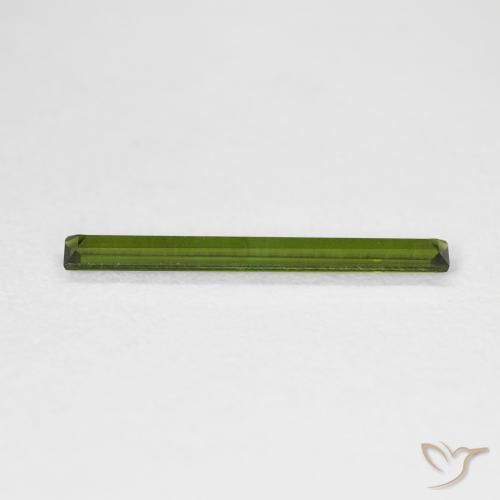 Tormalina Verde scuro naturale da 0.55 ct, Taglio a baguette, VVS
