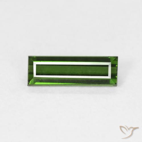 0.76ct Naturale Verde foresta Tormalina, Taglio a baguette, VVS