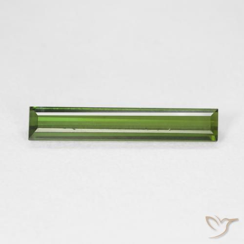 1.39ct Naturale Verde scuro Tormalina, Taglio a baguette, VVS