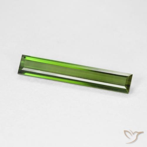 Tormalina Verde scuro naturale da 1.39 ct, Taglio a baguette, VVS