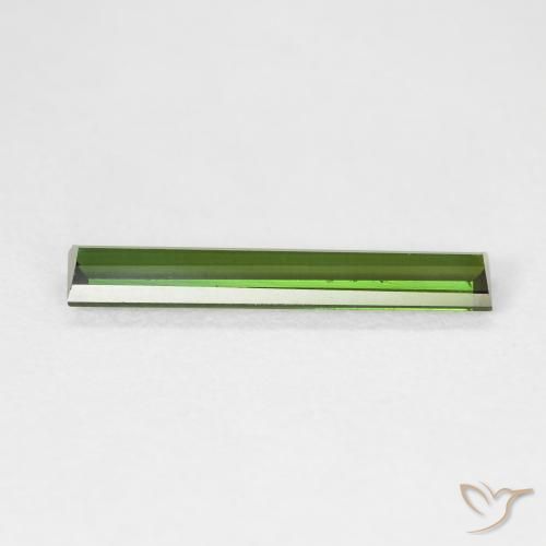 Tormalina Verde scuro naturale da 1.39 ct, Taglio a baguette, VVS
