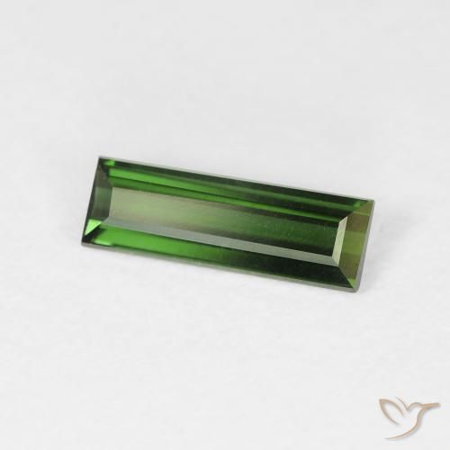 Tormalina Verde terroso naturale da 0.77 ct, Taglio a baguette, VVS