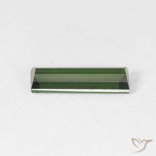 Tormalina Verde terroso naturale da 0.77 ct, Taglio a baguette, VVS