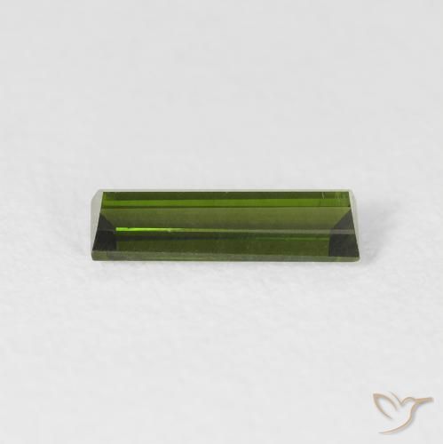Tormalina Verde terroso naturale da 0.63 ct, Taglio a baguette, VVS