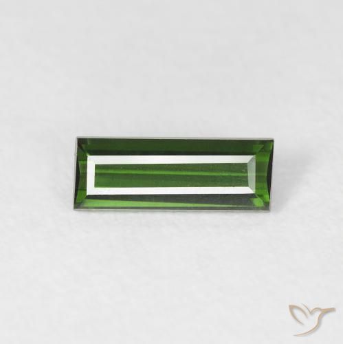 0.57ct Naturale Verde scuro Tormalina, Taglio a baguette, VVS