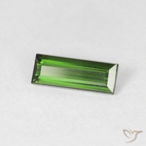 Tormalina Verde scuro naturale da 0.57 ct, Taglio a baguette, VVS