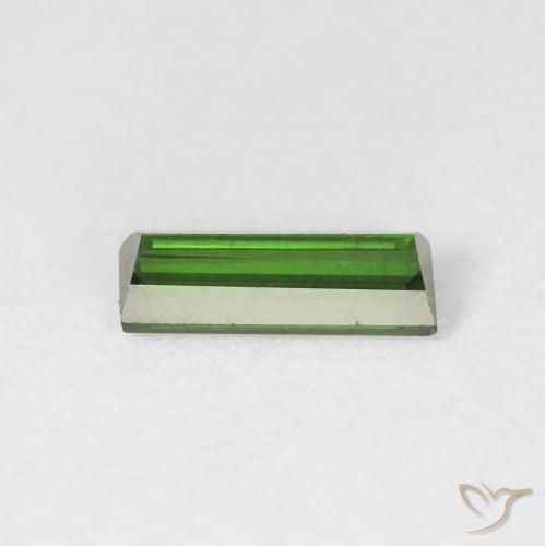 Tormalina Verde scuro naturale da 0.57 ct, Taglio a baguette, VVS