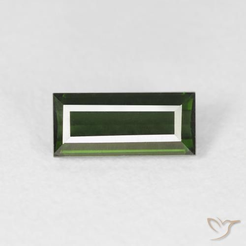 1.00ct Naturale Verde terroso Tormalina, Taglio a baguette, VVS