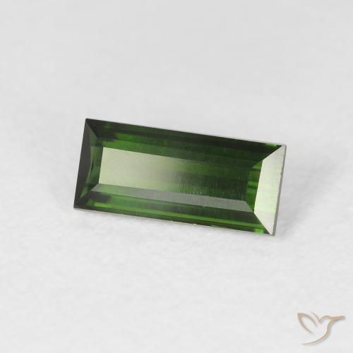 Tormalina Verde terroso naturale da 1.00 ct, Taglio a baguette, VVS