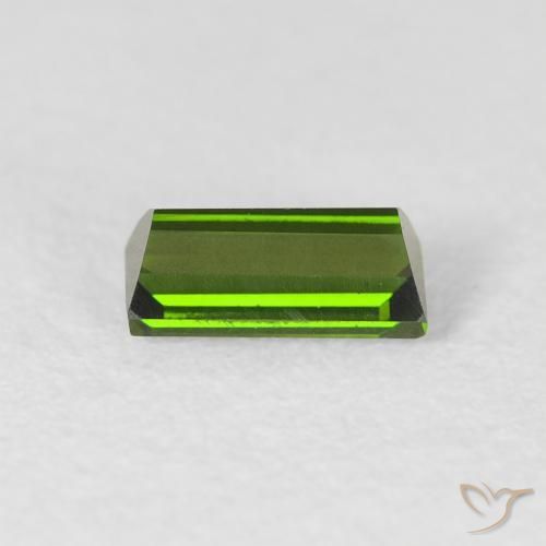 Tormalina Verde terroso naturale da 0.51 ct, Taglio a baguette, VVS