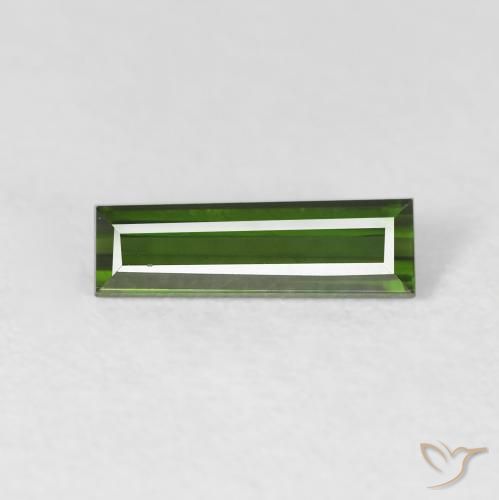 0.69ct Naturale Verde scuro Tormalina, Taglio a baguette, VVS
