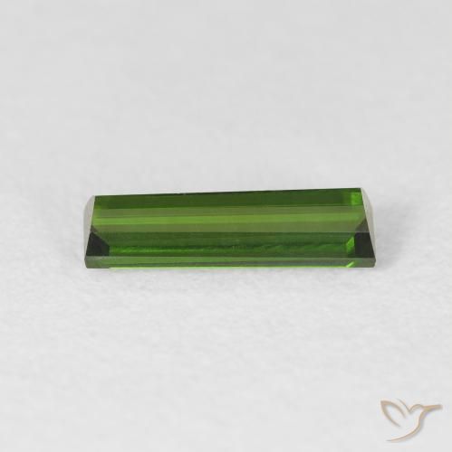Tormalina Verde scuro naturale da 0.69 ct, Taglio a baguette, VVS