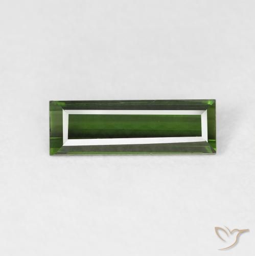 0.71ct Naturale Verde terroso Tormalina, Taglio a baguette, VVS