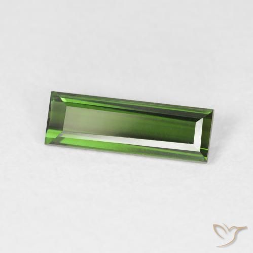 Tormalina Verde terroso naturale da 0.71 ct, Taglio a baguette, VVS
